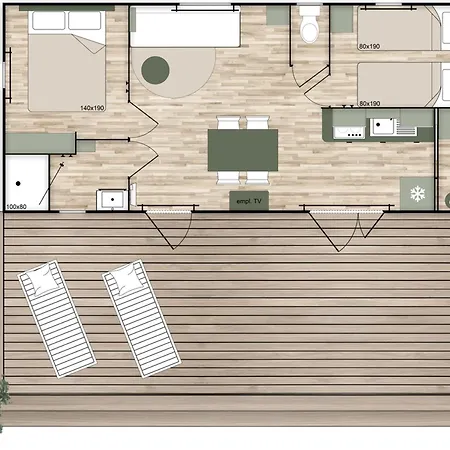 Mobil-home Confortable - 4 Pers. - Api-1-52-2506 Кемпинг *